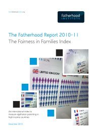 Fairness in Families Index 2010 - The Fatherhood Institute