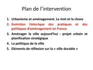 Evolution historique des pratiques et des politiques d'amÃ©nagement ...