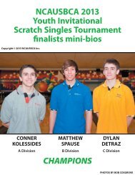 NCAUSBCA 2013 Youth Invitational Scratch Singles Tournament ...