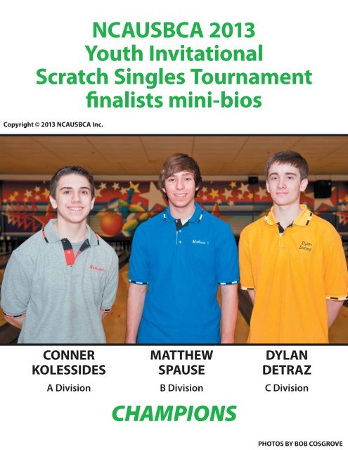 NCAUSBCA 2013 Youth Invitational Scratch Singles Tournament ...