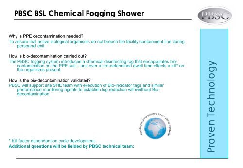 PBSC Ultra Sonic Fogging Shower - CapellaScience