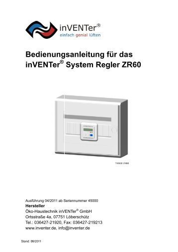 Bedienungsanleitung Regler ZR60 - inVENTer