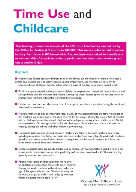Time Use And Childcare The Fatherhood Institute