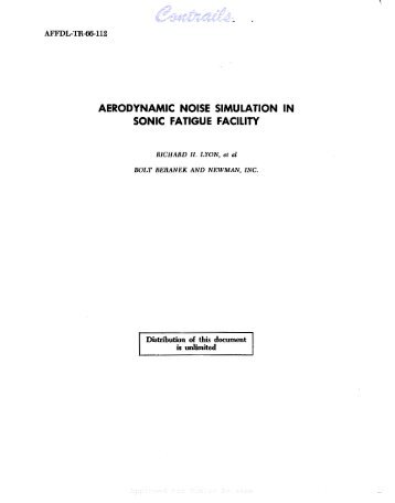 aerodynamic noise simulation in sonic fatigue facility - Contrails