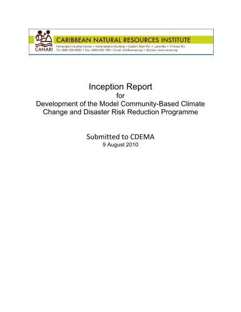 Inception Report - CDEMA