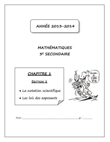 Chapitre 1, section 1 : Notes de cours