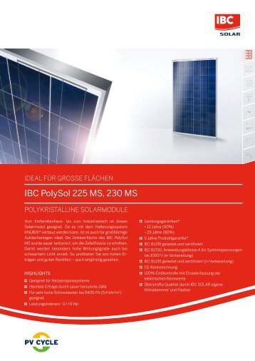 IBC PolySol 225 MS, 230 MS - Mare Solar