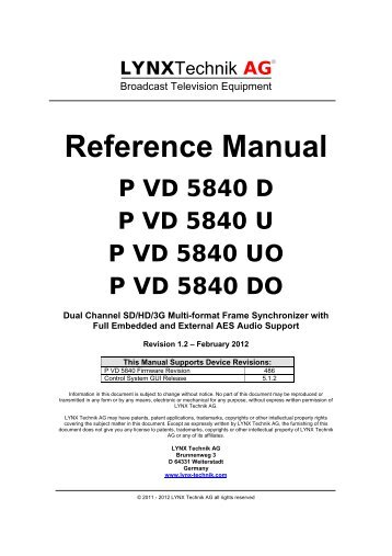 Reference Manual - LYNX Technik AG