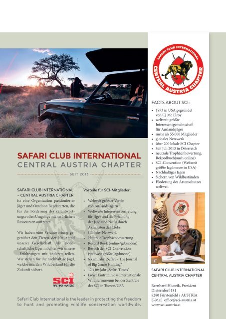 SAFARI CLUB INTERNATIONAL SAFARI CLUB INTERNATIONAL