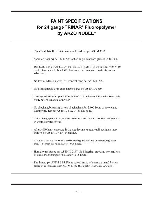 Akzo Nobel Trinar Color Chart