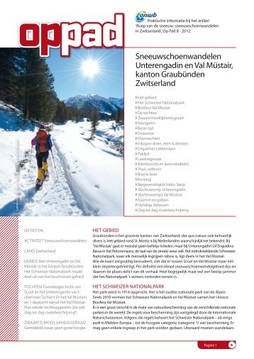 Sneeuwschoenwandelen Unterengadin en Val Müstair ... - Op Pad