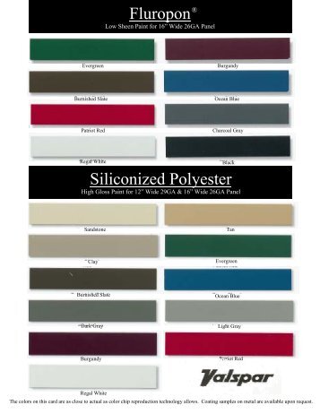 new color chart - Jensen Bridge & Supply