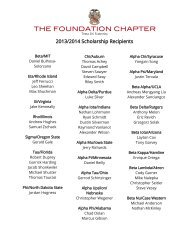 2013/2014 Scholarship Recipients - Theta Chi Fraternity