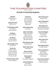 2013/2014 Scholarship Recipients - Theta Chi Fraternity