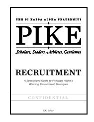 Recruitment Handbook - Pi Kappa Alpha Fraternity