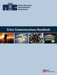 NIC Crisis Communications Handbook - Pi Kappa Alpha Fraternity