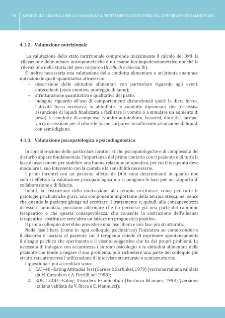 Linee guida - Le Buone Pratiche di cura nei Disturbi del ...