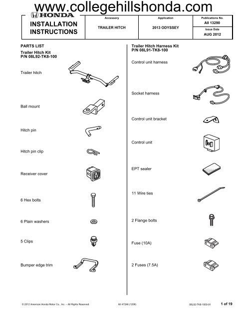 2013 Instructions College Hills Honda