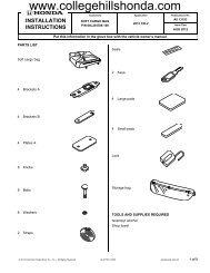 installation instructions - College Hills Honda