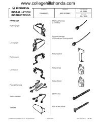 Installation Instructions - College Hills Honda