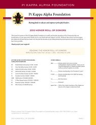 2012 Honor Roll of Donors - Pi Kappa Alpha Fraternity