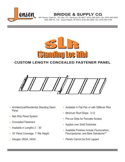 SLR Product Guide - Jensen Bridge & Supply