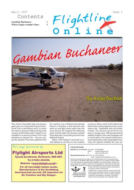 Gambian Buchaneer By Andy Buchan - British Microlight Aircraft ...