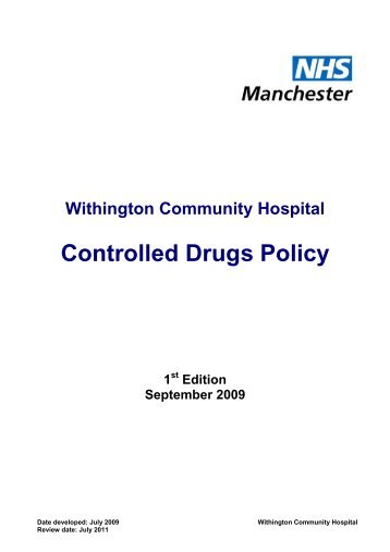 Withington Community Hospital Controlled Drugs Policy 1