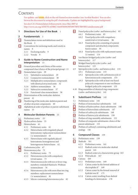 Update - Handbook of Chemical Nomenclature