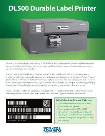 DL500 Durable Label Printer