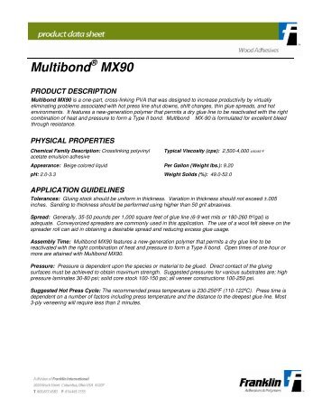 Multibond MX90 - Franklin Adhesives and Polymers