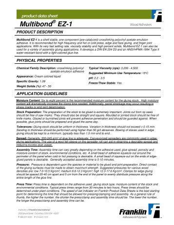 Multibond EZ-1 - Franklin Adhesives and Polymers