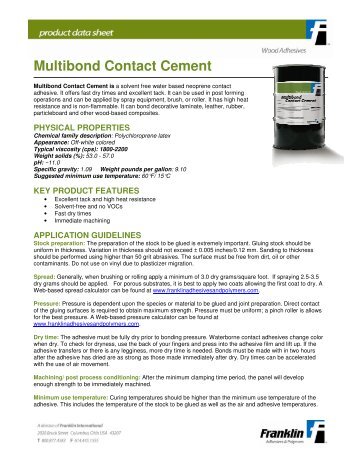 Multibond Contact Cement - Franklin Adhesives and Polymers