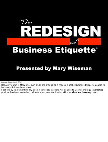 Business Etiquette - Mary Wiseman Design