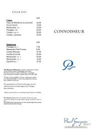 connoisseur cigar list - Paul Gauguin Cruises