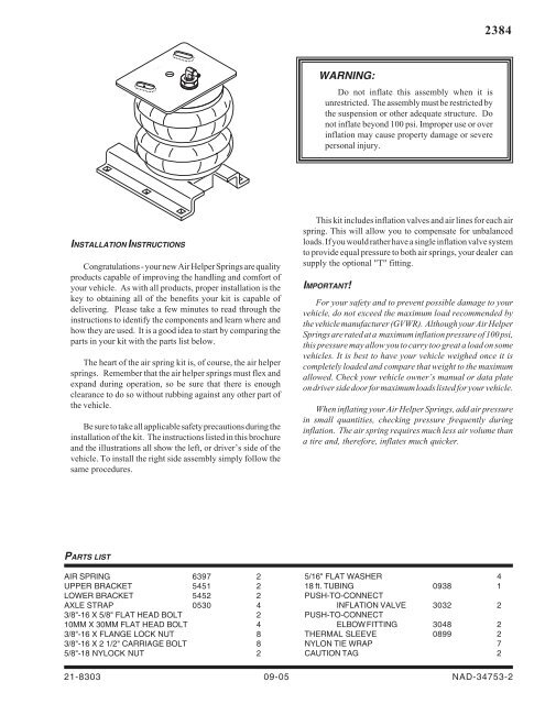 Installation Instruction - Firestone