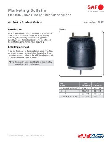 Marketing Bulletin CB2300/CBX23 Trailer Air Suspensions - Holland