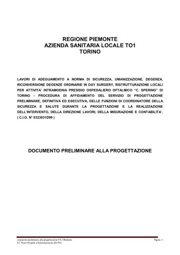 regione piemonte azienda sanitaria locale to1 torino - ASL TO 1