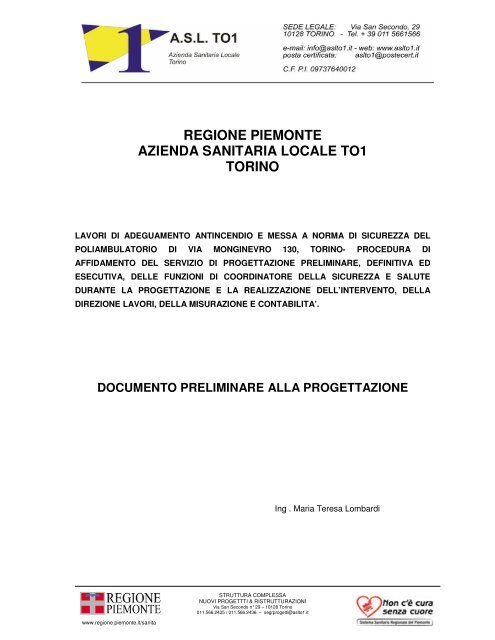 regione piemonte azienda sanitaria locale to1 torino - ASL TO 1