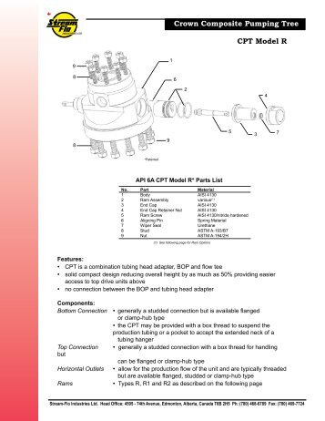 Crown Composite Pumping Tree CPT Model R - Stream Flo