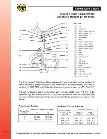 Crown Gate Valves Model A High Temperature ... - Stream Flo