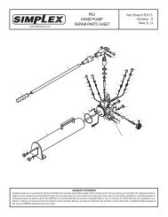 Simplex P41 P41 HAND PUMP REPAIR PARTS SHEET - Simplex