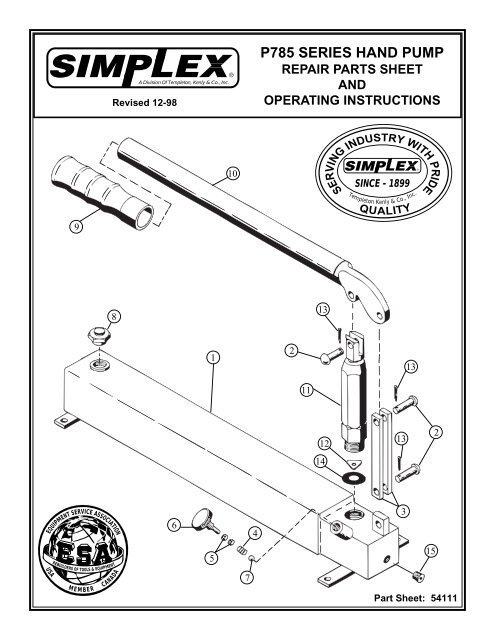 Pompa idraulica manuale - P1 series - SIMPLEX