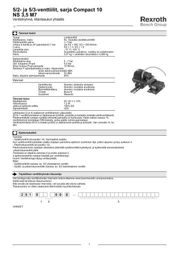 5/2- ja 5/3-venttiilit, sarja Compact 10 NS 3,5 M7