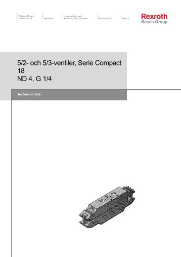 5/2- och 5/3-ventiler, Serie Compact 18 ND 4, G 1/4 - Bosch Rexroth