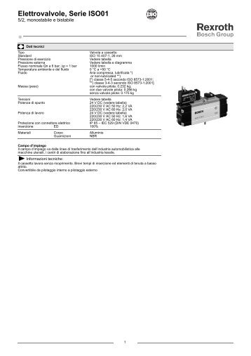 Elettrovalvole, Serie ISO01 - Bosch Rexroth