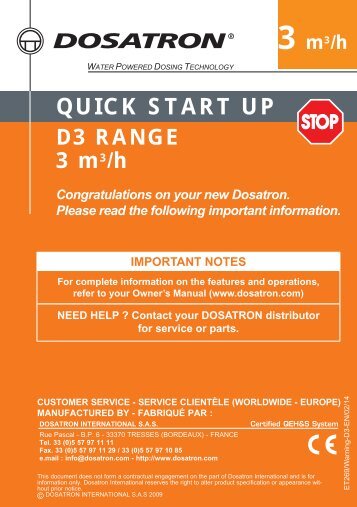 3 m3/h - Dosatron