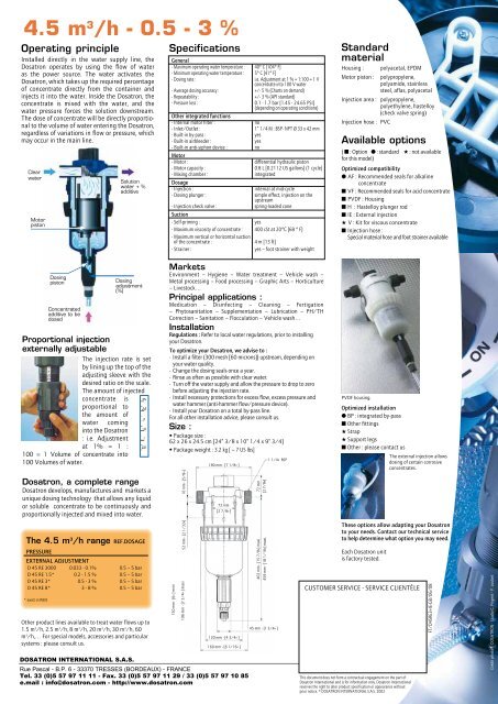 Dosatron Conversion Chart