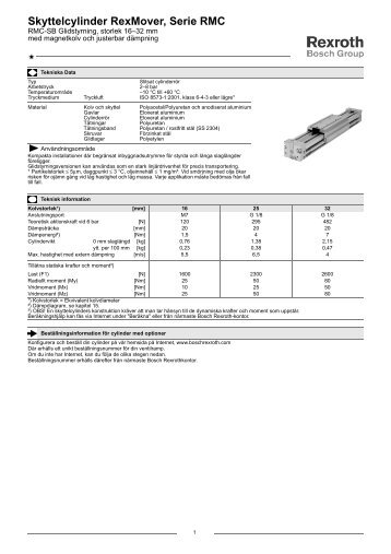 Skyttelcylinder RexMover, Serie RMC - Bosch Rexroth