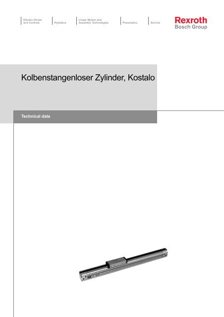 Kolbenstangenloser Zylinder Kostalo Bosch Rexroth